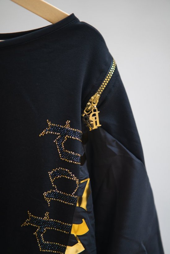 Čierna tunika so zlatým zdobením - Veľkosť: UNI